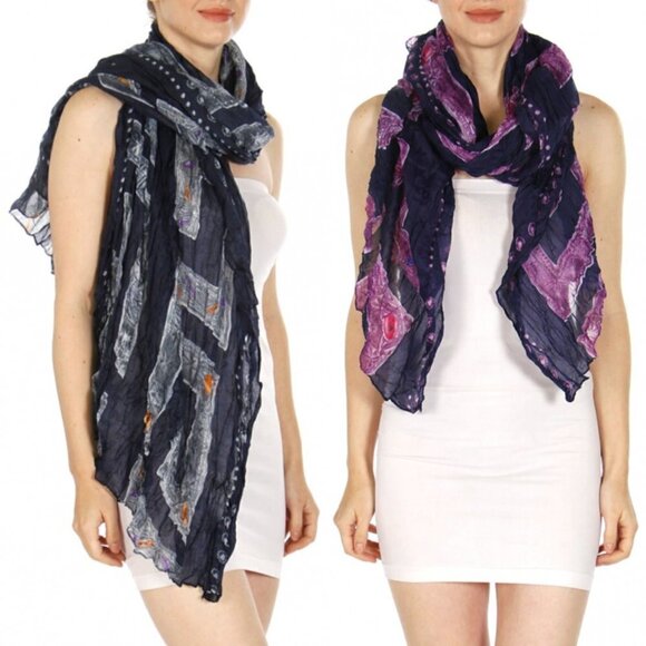 Accessories - NWT Jewel Print Wrinkle Scarf/Cover-Up